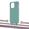 Чохол Upex Alter Eyelets for iPhone 13 Pro Basil with Aide Blue Sunset and Casquette Gold (UP117266)