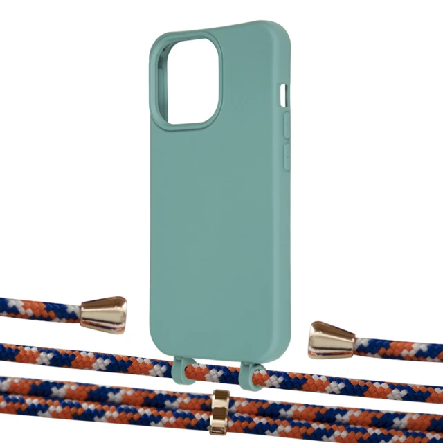 Чохол Upex Alter Eyelets for iPhone 13 Pro Basil with Aide Orange Azure and Casquette Gold (UP117267)