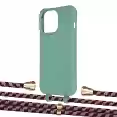 Чохол Upex Alter Eyelets for iPhone 13 Pro Basil with Aide Burgundy Camouflage and Casquette Gold (UP117268)