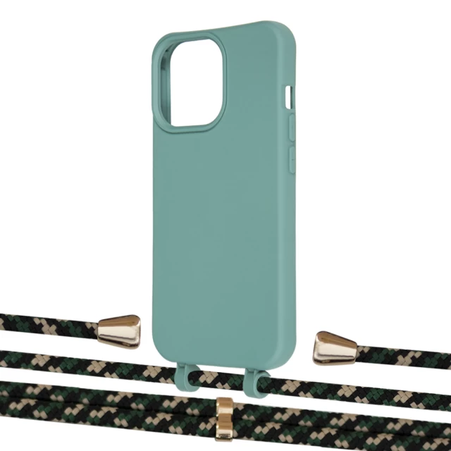 Чохол Upex Alter Eyelets for iPhone 13 Pro Basil with Aide Juniper Camouflage and Casquette Gold (UP117269)