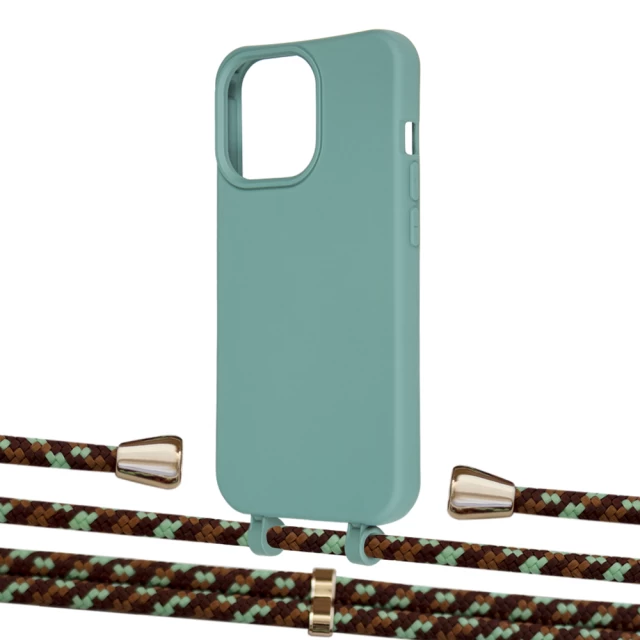 Чохол Upex Alter Eyelets for iPhone 13 Pro Basil with Aide Cinnamon Camouflage and Casquette Gold (UP117270)