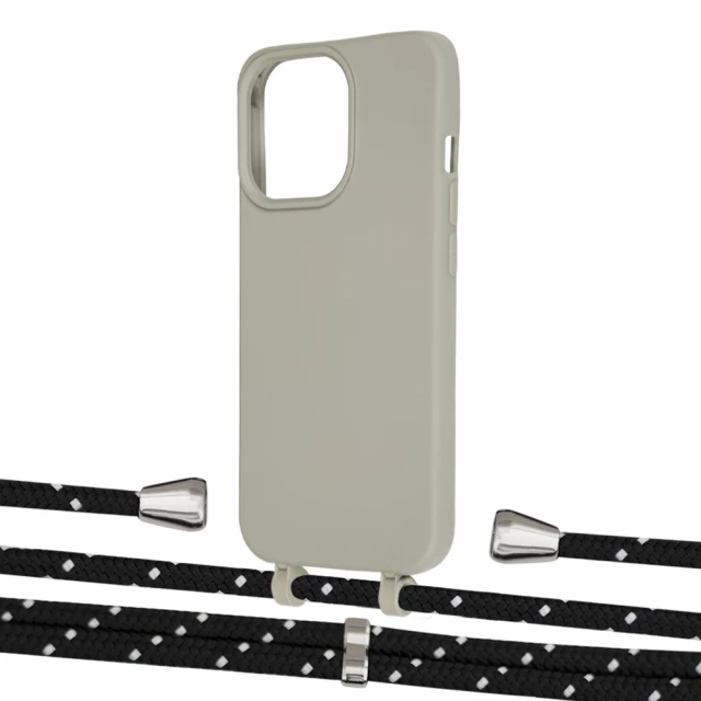 Чехол Upex Alter Eyelets for iPhone 13 Pro Anchor with Aide Black Dots and Casquette Silver (UP117367)