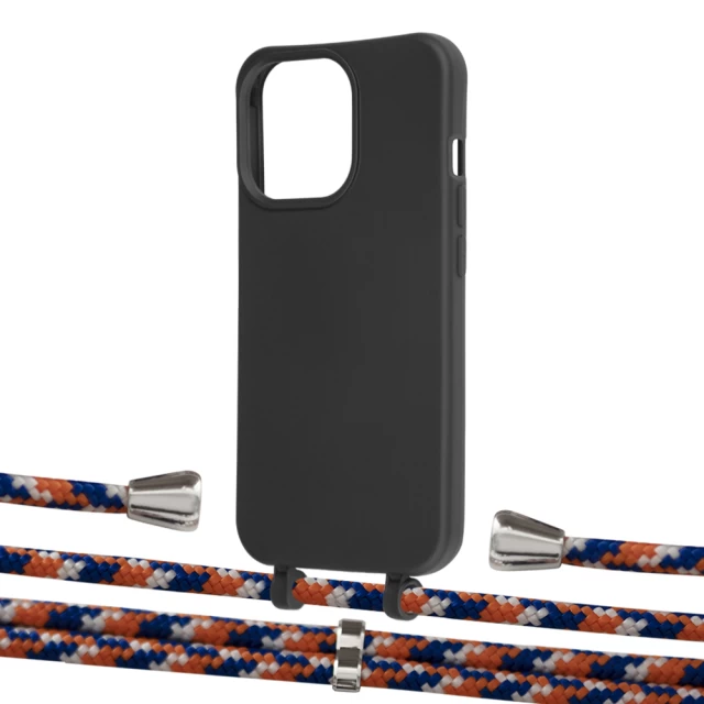 Чохол Upex Alter Eyelets for iPhone 13 Pro Max Onyx with Aide Orange Azure and Casquette Silver (UP117512)