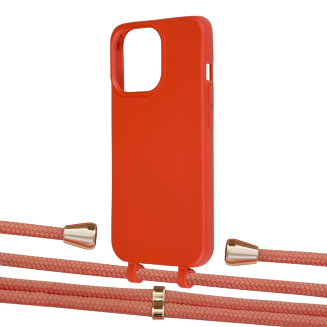 Чехол Upex Alter Eyelets for iPhone 13 Pro Max Red with Aide Cantaloupe and Casquette Gold (UP117669)