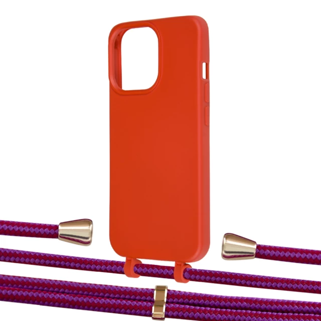 Чохол Upex Alter Eyelets for iPhone 13 Pro Max Red with Aide Rouge Cramoisi and Casquette Gold (UP117696)