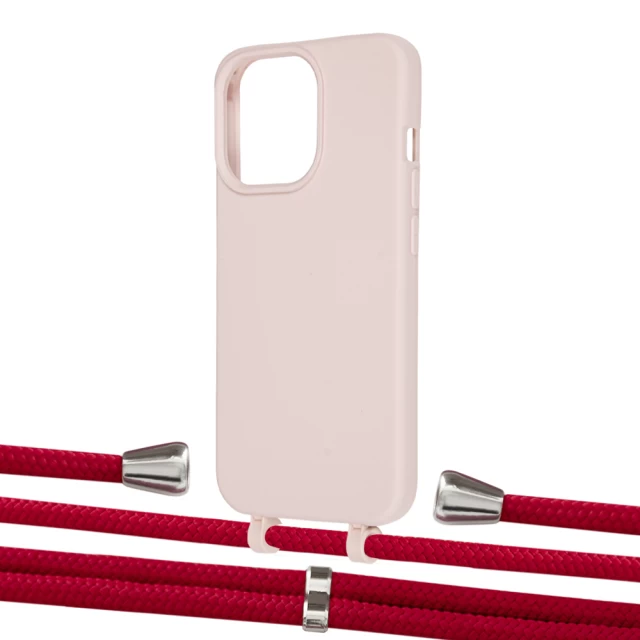 Чехол Upex Alter Eyelets for iPhone 13 Pro Max Crepe with Aide Red and Casquette Silver (UP117769)