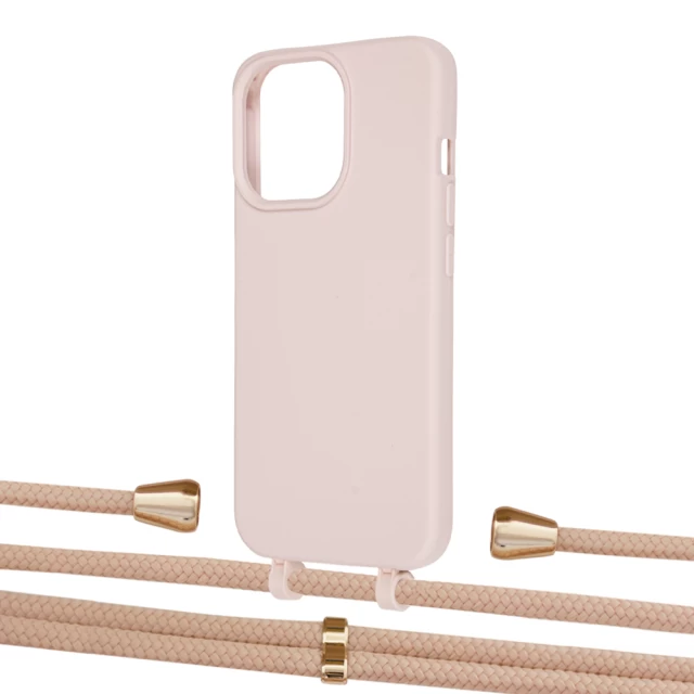 Чохол Upex Alter Eyelets for iPhone 13 Pro Max Crepe with Aide Creole Pink and Casquette Gold (UP117819)