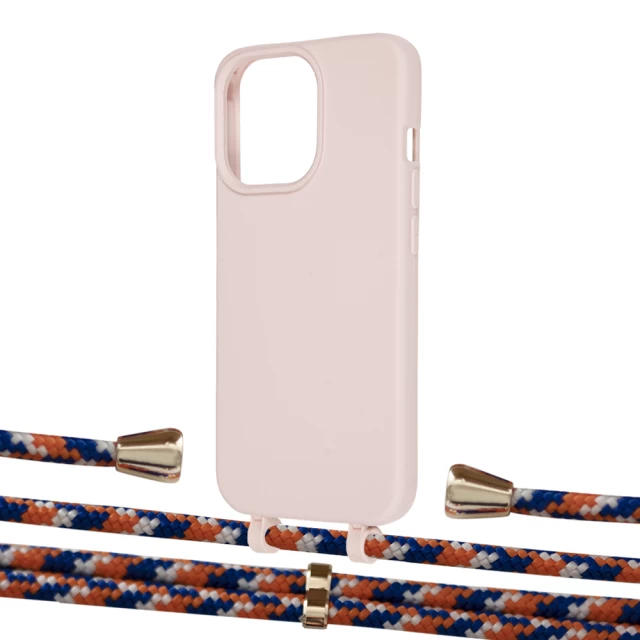 Чохол Upex Alter Eyelets for iPhone 13 Pro Max Crepe with Aide Orange Azure and Casquette Gold (UP117827)