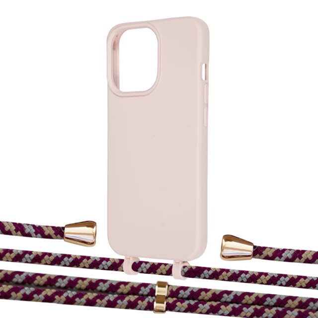 Чехол Upex Alter Eyelets for iPhone 13 Pro Max Crepe with Aide Burgundy Camouflage and Casquette Gold (UP117828)