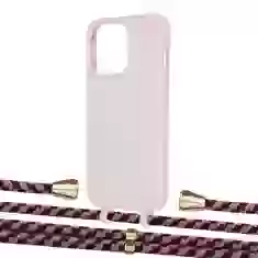 Чохол Upex Alter Eyelets for iPhone 13 Pro Max Crepe with Aide Burgundy Camouflage and Casquette Gold (UP117828)