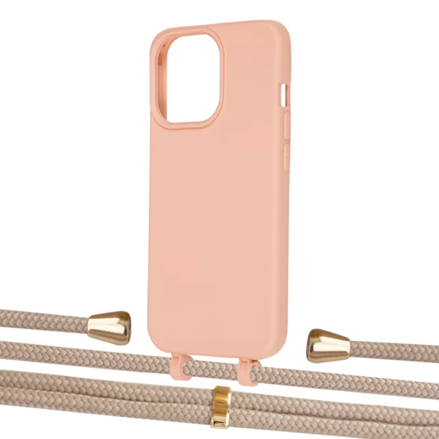 Чехол Upex Alter Eyelets for iPhone 13 Pro Max Tangerine with Aide Peony Pink and Casquette Gold (UP118098)