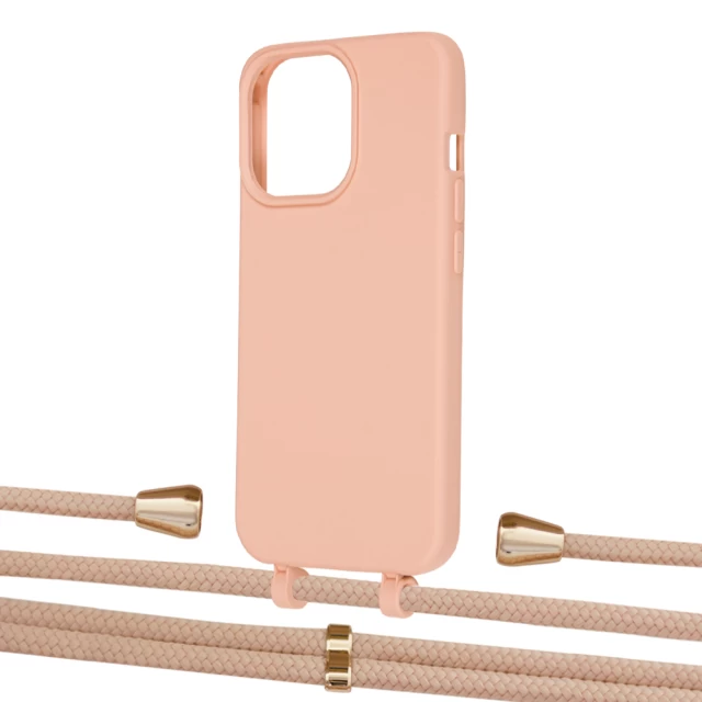 Чехол Upex Alter Eyelets for iPhone 13 Pro Max Tangerine with Aide Creole Pink and Casquette Gold (UP118099)