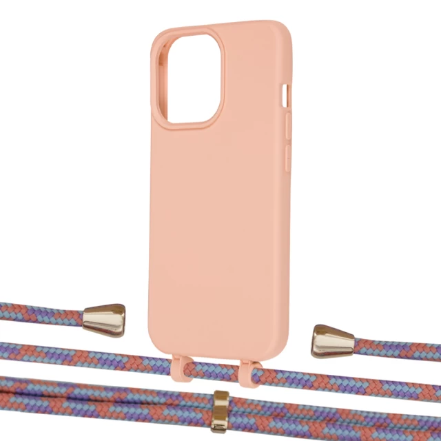 Чехол Upex Alter Eyelets for iPhone 13 Pro Max Tangerine with Aide Blue Sunset and Casquette Gold (UP118106)
