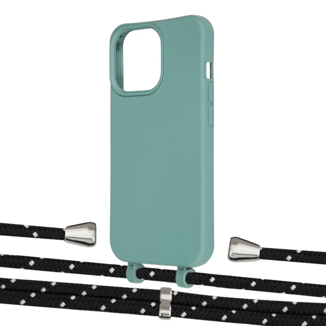 Чехол Upex Alter Eyelets for iPhone 13 Pro Max Basil with Aide Black Dots and Casquette Silver (UP118207)