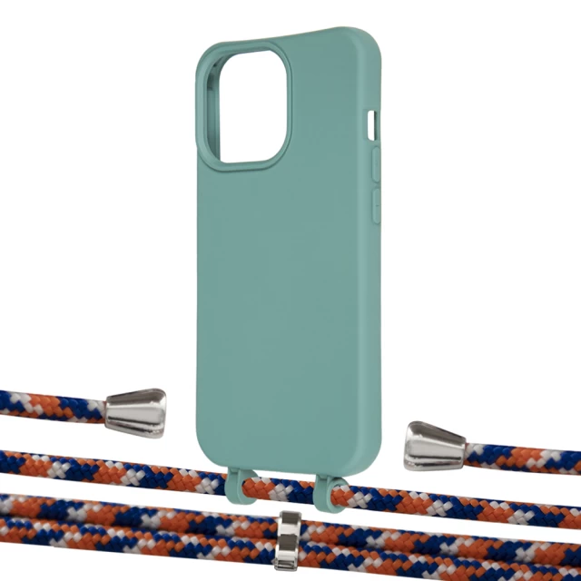 Чехол Upex Alter Eyelets for iPhone 13 Pro Max Basil with Aide Orange Azure and Casquette Silver (UP118212)