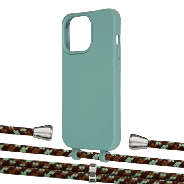 Чехол Upex Alter Eyelets for iPhone 13 Pro Max Basil with Aide Cinnamon Camouflage and Casquette Silver (UP118215)