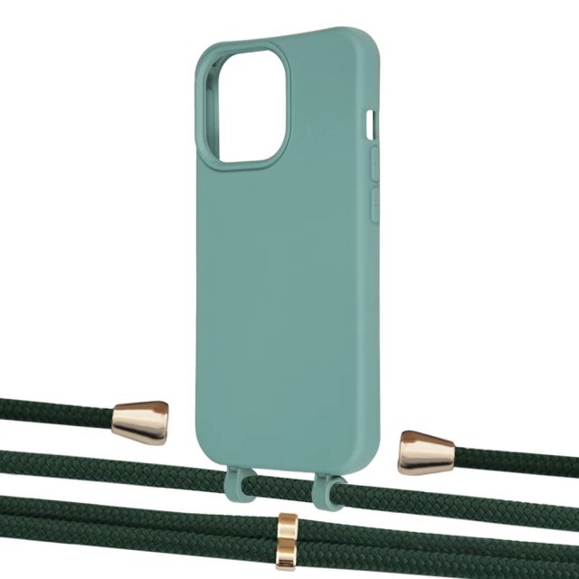 Чехол Upex Alter Eyelets for iPhone 13 Pro Max Basil with Aide Cyprus Green and Casquette Gold (UP118231)