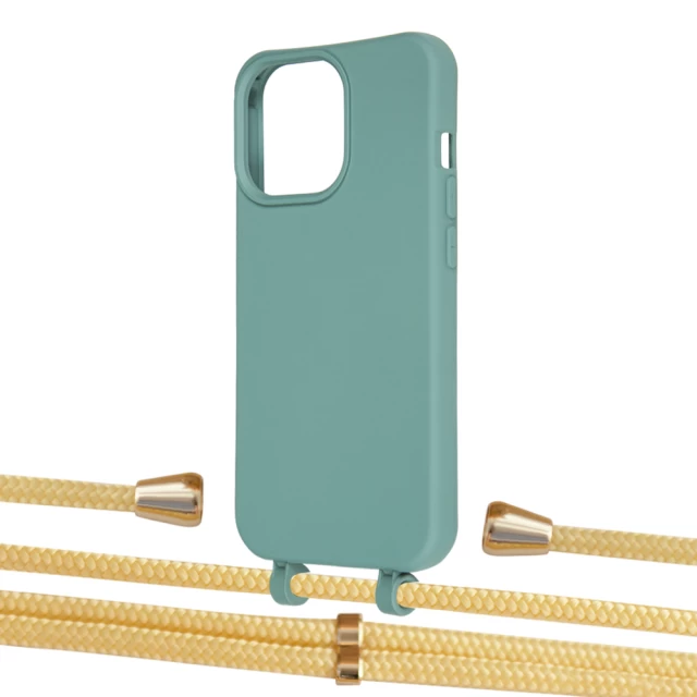 Чехол Upex Alter Eyelets for iPhone 13 Pro Max Basil with Aide Banana and Casquette Gold (UP118240)