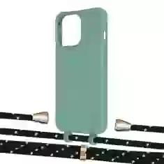 Чохол Upex Alter Eyelets for iPhone 13 Pro Max Basil with Aide Black Dots and Casquette Gold (UP118242)