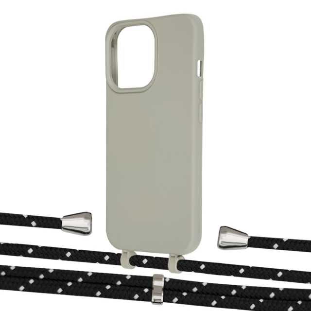 Чохол Upex Alter Eyelets for iPhone 13 Pro Max Anchor with Aide Black Dots and Casquette Silver (UP118347)