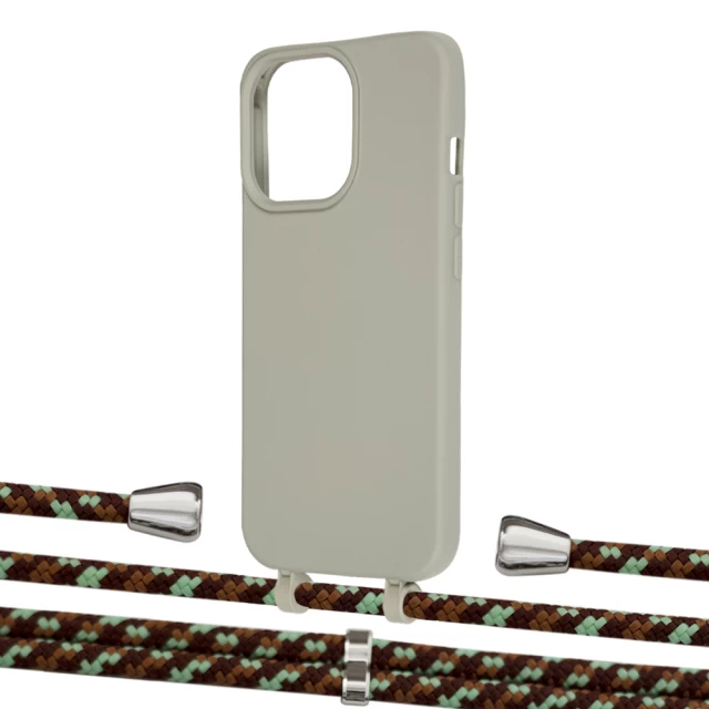 Чехол Upex Alter Eyelets for iPhone 13 Pro Max Anchor with Aide Cinnamon Camouflage and Casquette Silver (UP118355)