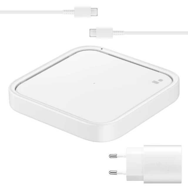 Беспроводное зарядное устройство Samsung Pad 15W with USB-C to USB-C Cable White (EP-P2400TWRGRU)