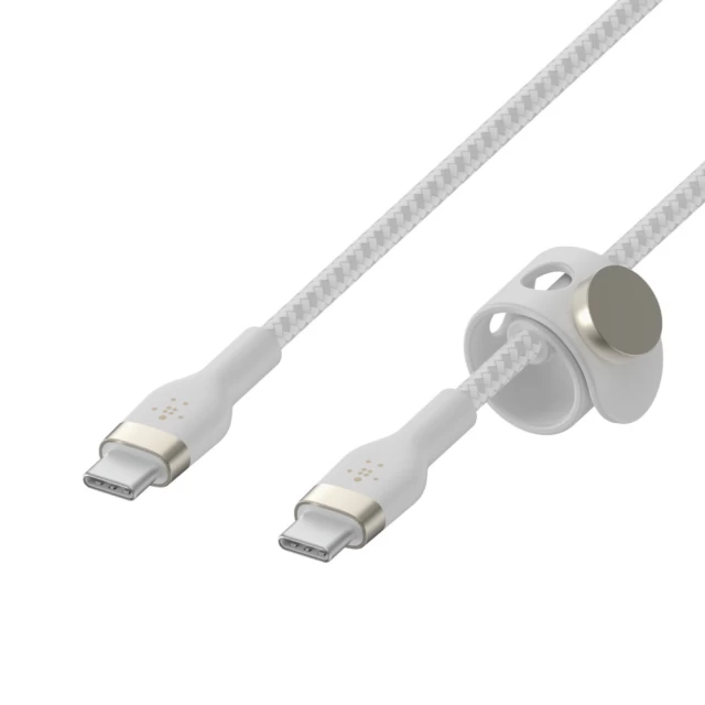 Кабель Belkin USB-C - USB-C BRAIDED SILICONE 1m White (CAB011BT1MWH)