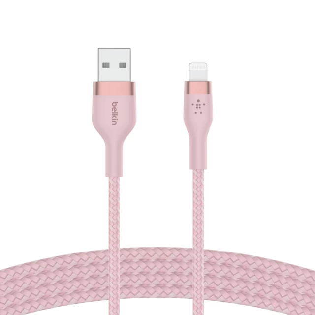 Кабель Belkin USB-A - Lightning BRAIDED SILICONE 1m Pink (CAA010BT1MPK)