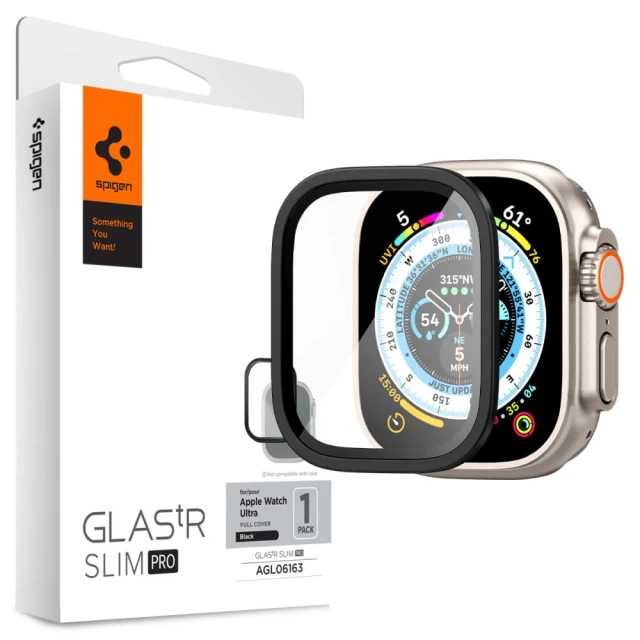 Захисне скло Spigen Glas.TR Slim Pro для Apple Watch Ultra 49mm Black (AGL06163)
