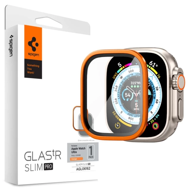 Защитное стекло Spigen Glas.TR Slim Pro для Apple Watch Ultra 49mm Orange (AGL06162)