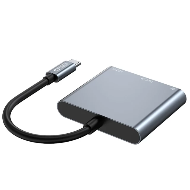 USB-хаб Tech-Protect V1-HUB Adapter 3in1 Grey (9490713935248)