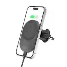 Автотримач з функцією бездротової зарядки Tech-Protect V1 Magnetic Vent Car Mount Wireless Charger 15W Black with MagSafe (9490713934562)