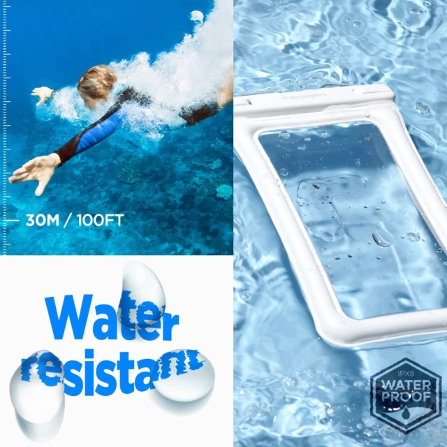 Водонепроницаемый чехол Spigen A610 Universal Waterproof Float Case White (ACS06010)