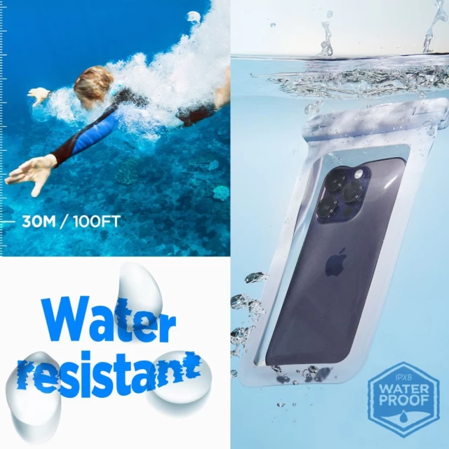 Водонепроницаемый чехол Spigen A601 Universal Waterproof Aqua Blue (ACS06005)
