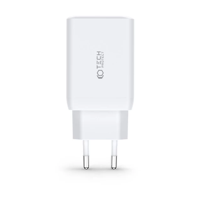 Сетевое зарядное устройство Tech-Protect QC/PD 65W 2xUSB-C | USB-A White (9490713934517)