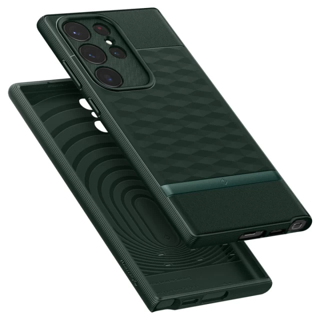 Чехол Spigen Caseology Parallax для Samsung Galaxy S23 Ultra Midnight Green (ACS05987)