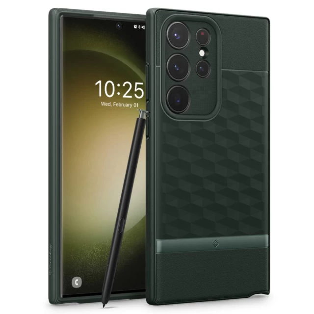 Чехол Spigen Caseology Parallax для Samsung Galaxy S23 Ultra Midnight Green (ACS05987)