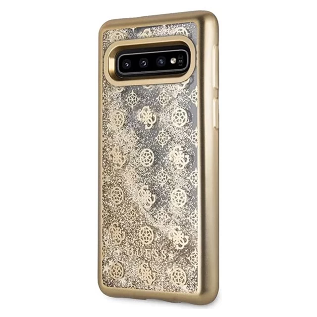 Чехол Guess 4G Peony Liquid Glitter для Samsung Galaxy S10 G973 Gold (GUHCS10PEOLGGO)