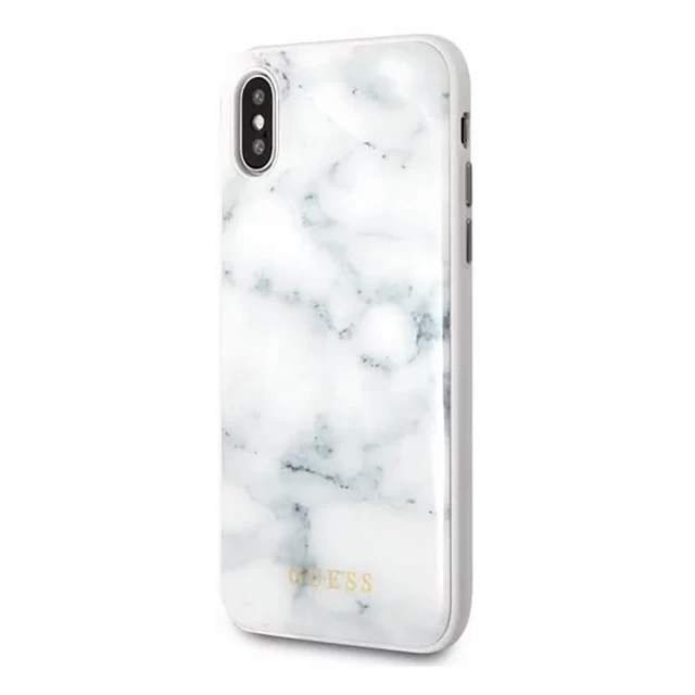 Чохол Guess Marble для iPhone X | XS White (GUHCPXHYMAWH)