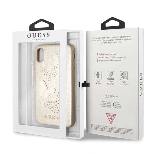 Чехол Guess Studs and Sparkles для iPhone X Beige (GUHCPXPBUBE)