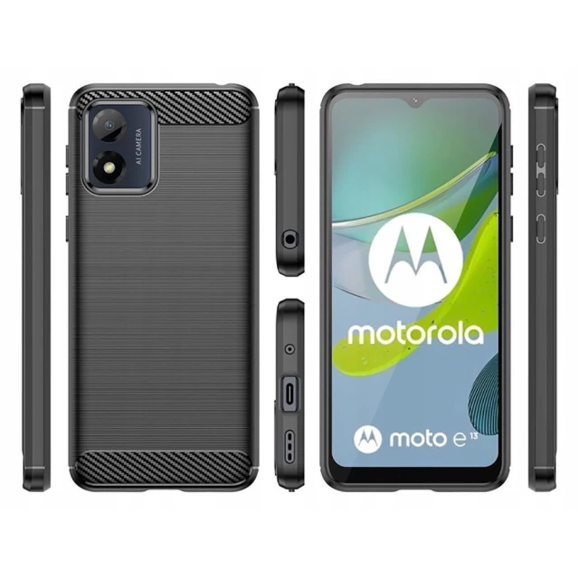 Чехол Tech-Protect TpuCarbon для Motorola Moto E13 Black (9490713932605)