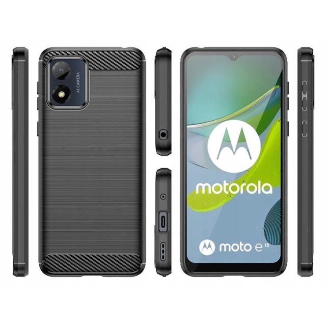 Чохол Tech-Protect TpuCarbon для Motorola Moto E13 Black (9490713932605)