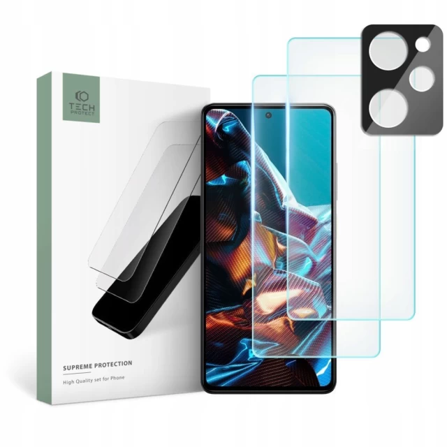 Защитное стекло Tech-Protect Supreme Set (3 Pack) для Xiaomi Poco X5 Pro 5G Clear (9490713933244)