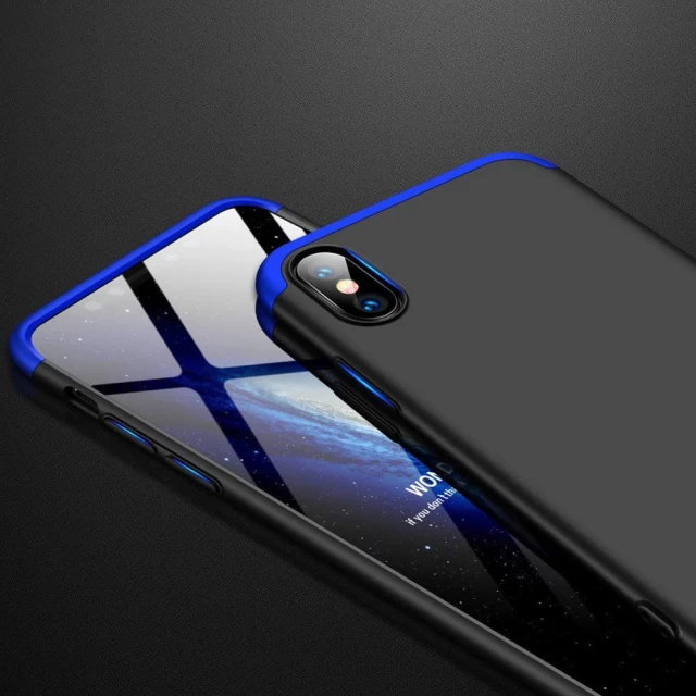 Чохол GKK 360 для iPhone XS Max Black/Blue (7426825356840)