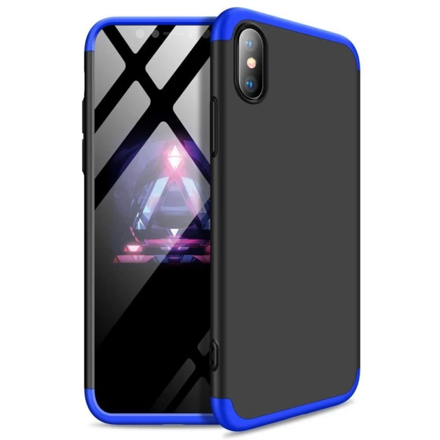 Чохол GKK 360 для iPhone XS Max Black/Blue (7426825356840)