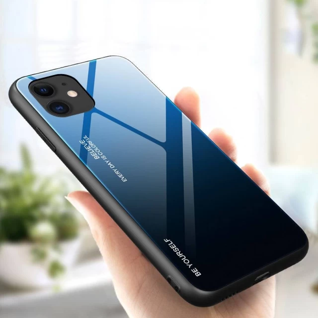 Чохол HRT Gradient Glass для iPhone 12 | 12 Pro Black Blue (9111201911307)