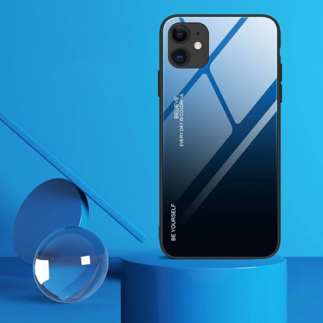 Чохол HRT Gradient Glass для iPhone 12 | 12 Pro Black Blue (9111201911307)