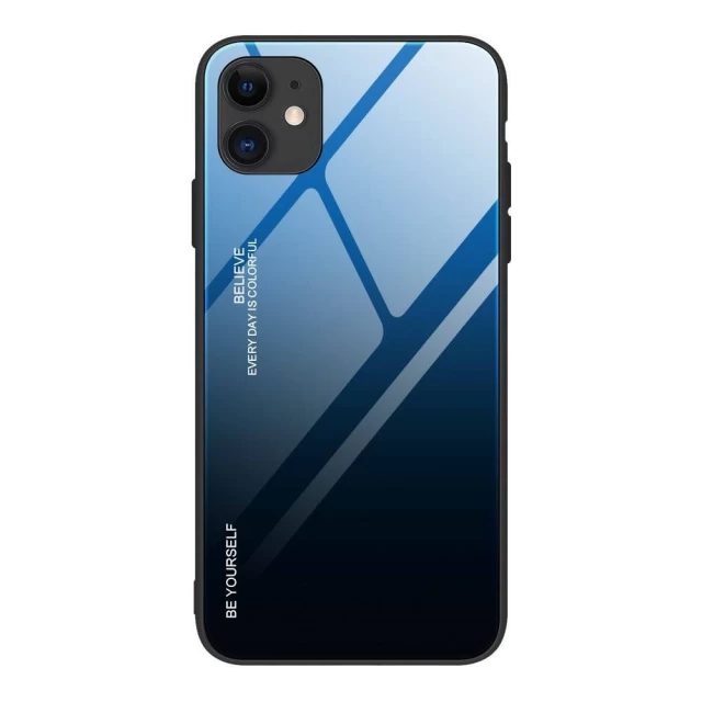 Чохол HRT Gradient Glass для iPhone 12 | 12 Pro Black Blue (9111201911307)