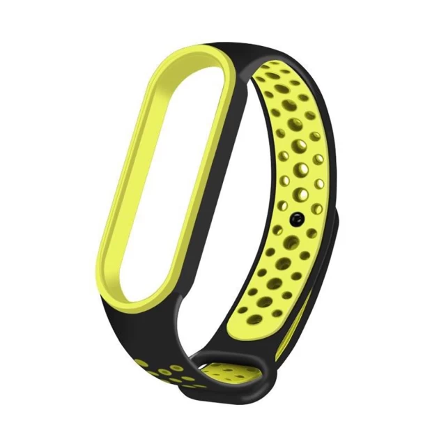 Ремінець HRT Silicone Dots Band для Xiaomi Mi Band 5 Black/Green (9111201927797)