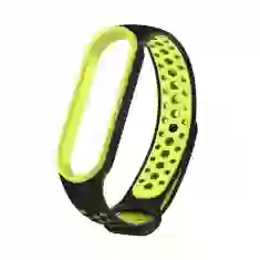 Ремешок HRT Silicone Dots Band для Xiaomi Mi Band 5 Black/Green (9111201927797)